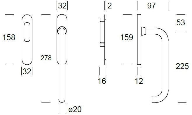 Reguitti Ручка-тяга с йельским отверстием и нишей Stoccolma Al15md010** - Вид №1