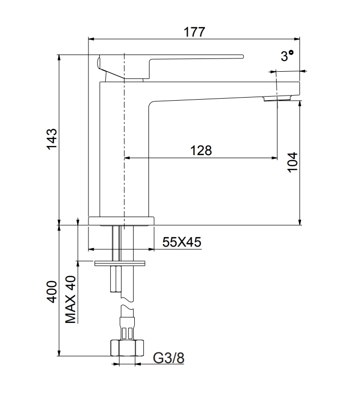 100CR8516 Смеситель для раковины 100BB8516, белый Fiore Kube - Вид №2