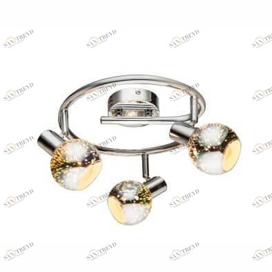 Спот потолочный цвета хром Globo Koby 54845-3 GLOBO KOBY 00-3891195 Хром Ceramica Globo 