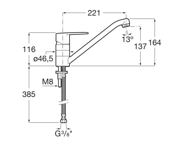 Смеситель для кухни из латуни с поворотным изливом Roca Victoria Plus ARCH-00129772 - Вид №2