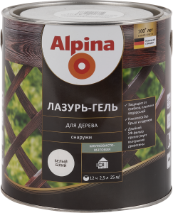 84586799 Лазурь-гель акриловая белая 2.5 л STLM-0052377 ALPINA