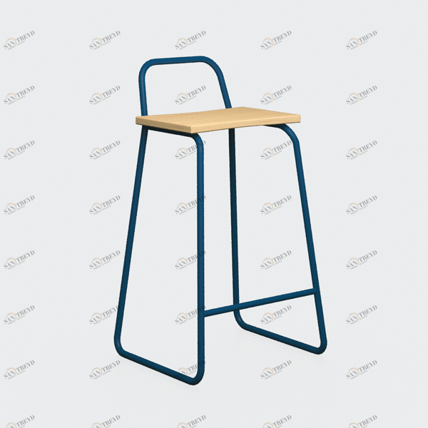 Барный стул с деревянным сиденьем синий Bauhaus WOODI  00-3966294 Синий 