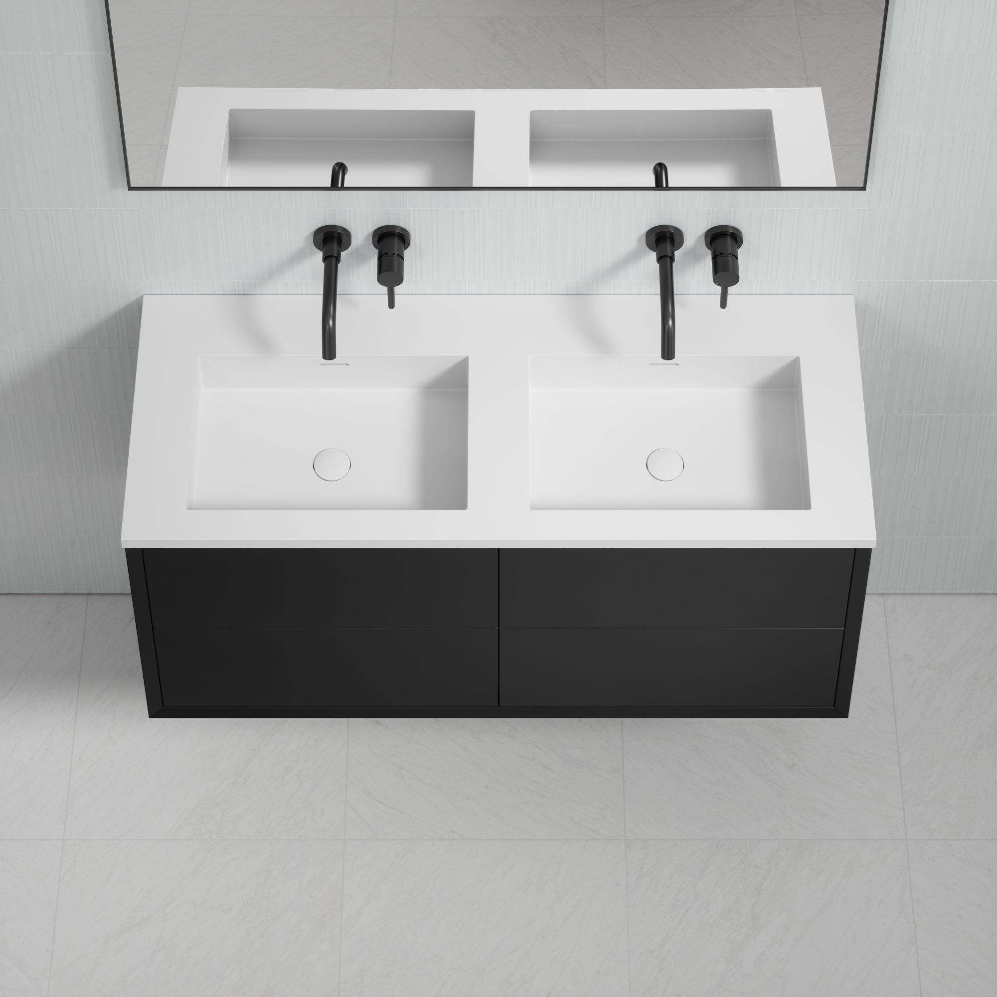 Двойной деревянный шкаф для умывальника со встроенной раковиной LUSSO Volini ARCH-00033994 - Вид №6