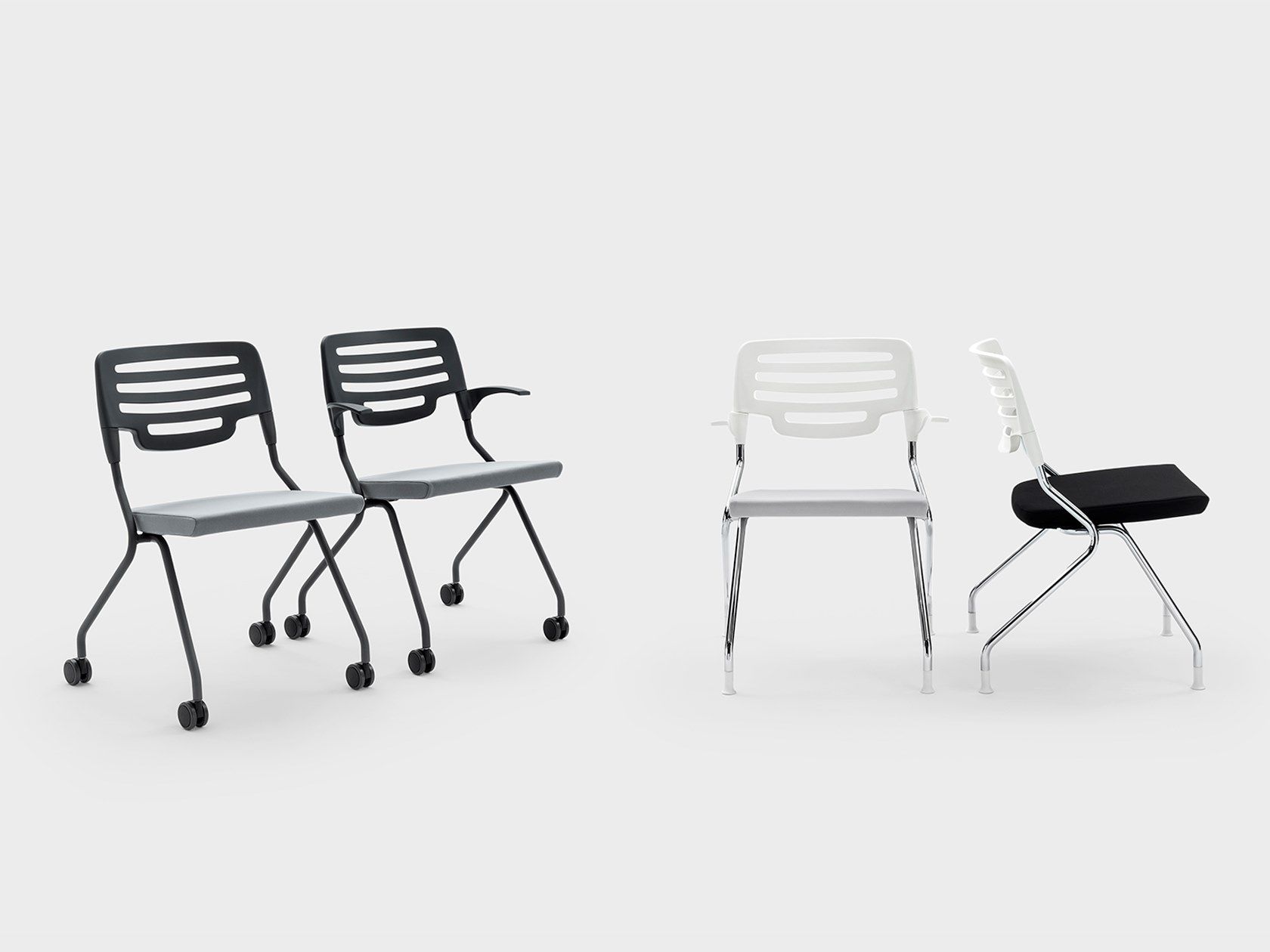 Пластиковый стул с колесами с подлокотниками Viganò Madam Collectivity ARCH-00068931 - Вид №3