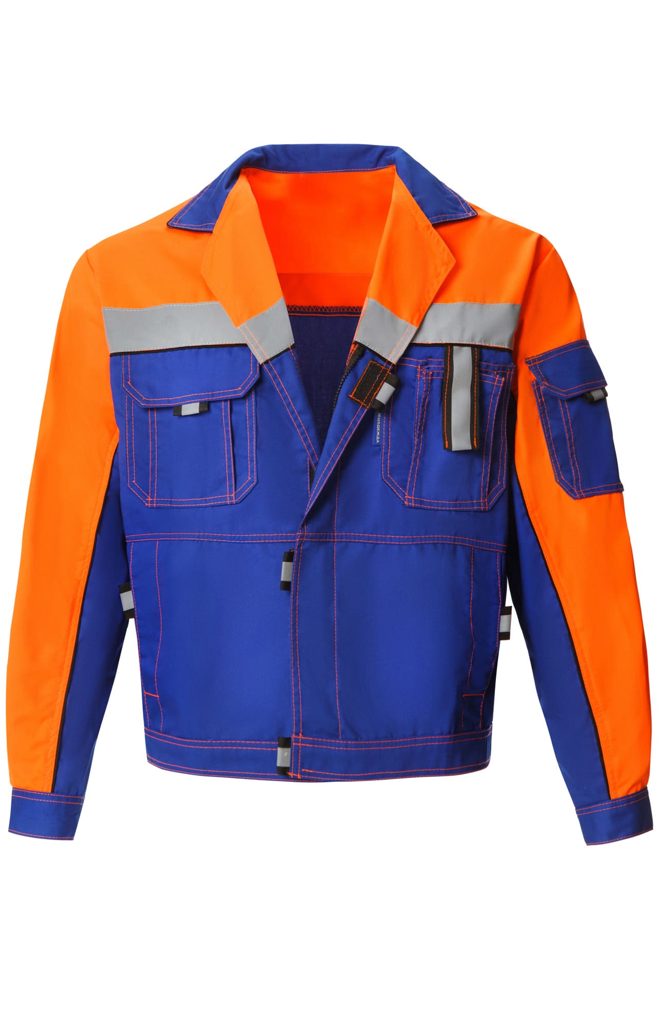 61855 Костюм "Профессионал-2" с СВП василек-оранжевый-черный  Летняя спецодежда  размер 52-54/170-176  - Вид №3