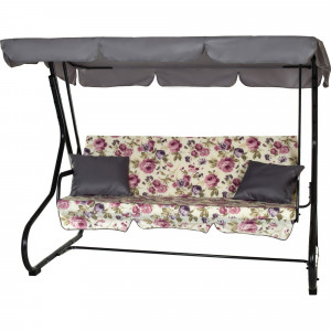 82492358 Качели садовые Наварра 3-х местные (до 250 кг) серый/ бежевый