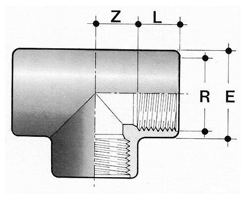 SANIT 470202511 90 ° PVC-U, резьбовое гнездо тройник  - Вид №1