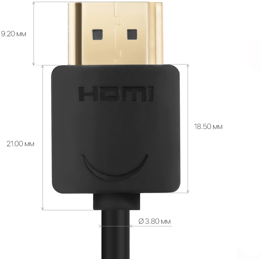 GCR-HM510-3.0m кабель 3.0m hdmi версия 1.4, черный, slim od3.8mm, 32/32 awg, позолоченные контакты, ethernet 10.2 гбит/с, 3d, 4k, premium , экран Greenconnect Santreyd  - Вид №4