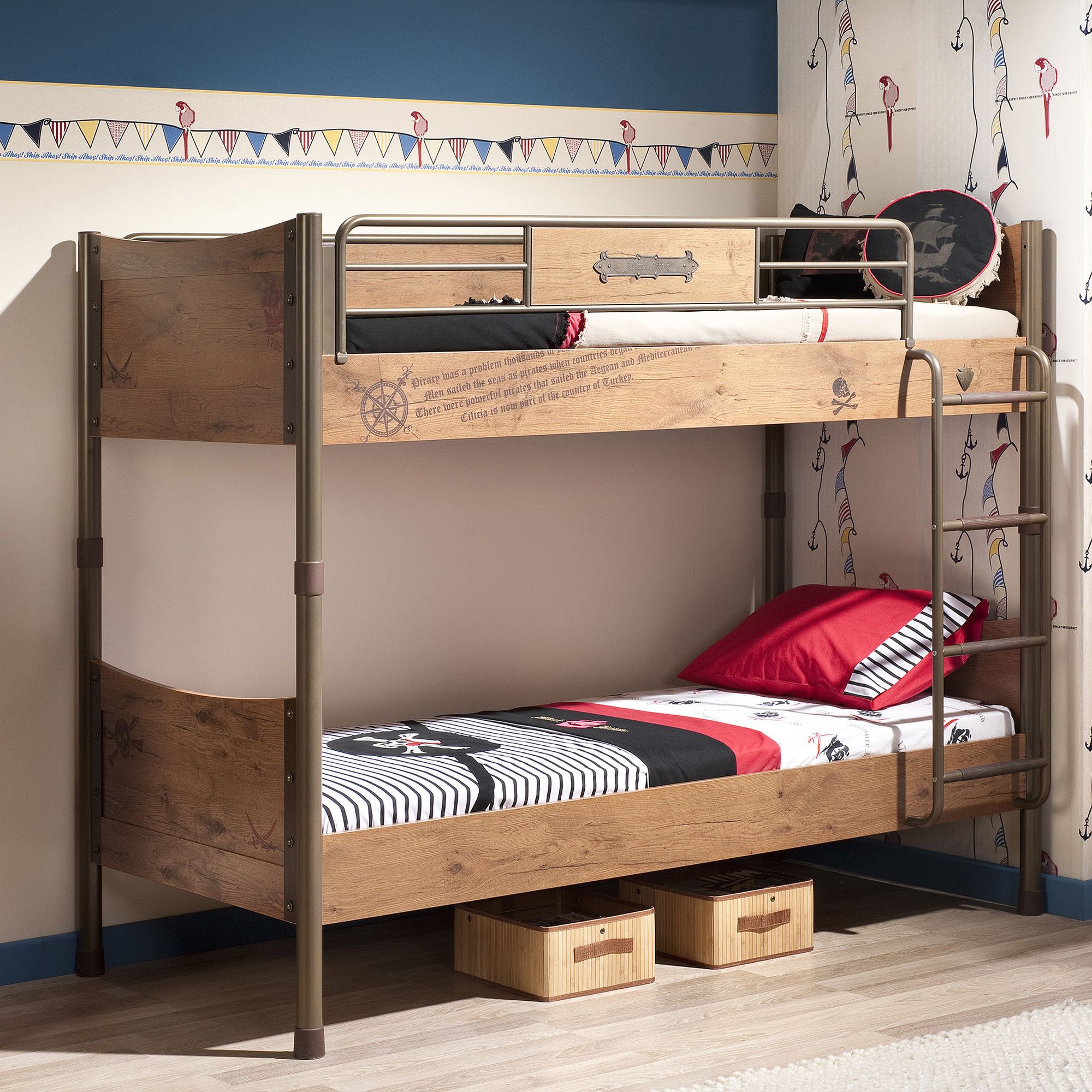 Детская двухъярусная кровать 90х200 см коричневая Pirate CILEK PIRATE 00-3832161 Коричневый Santreyd  - Вид №5