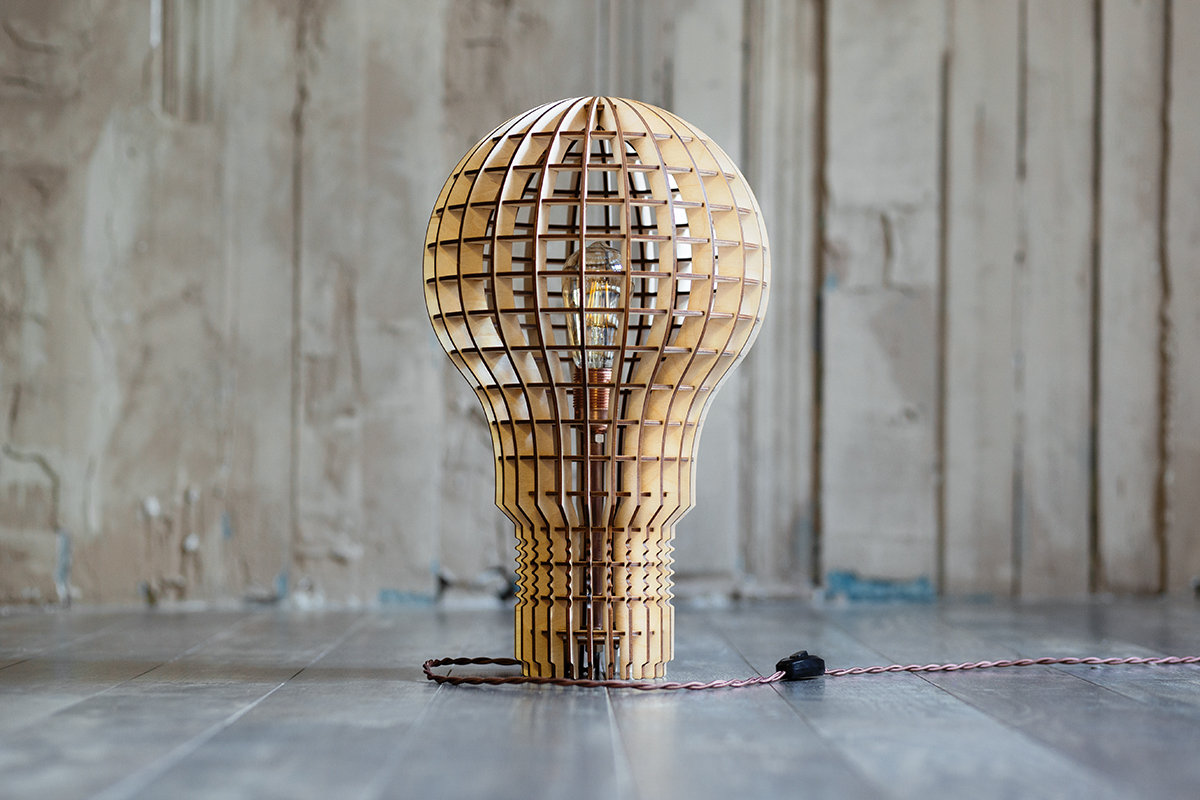 Напольная лампа Лампочка Ильича Светлое дерево S0011 ALBERO НЕОБЫЧНЫЕ 015990 Коричневый  - Вид №1