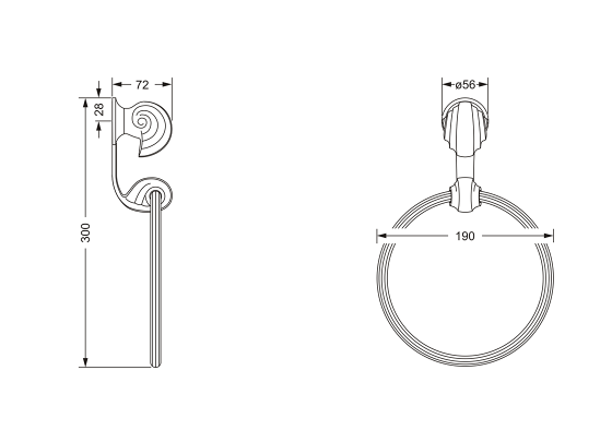 Кольцо для полотенец JOERGER Muschel 601.00.047.000 - Вид №1