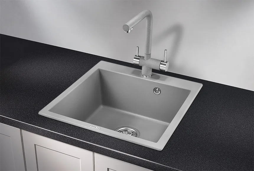 5102, АЛЮМИНИУМ, кухонная мойка, кварц GRANULA 5102-ST111
