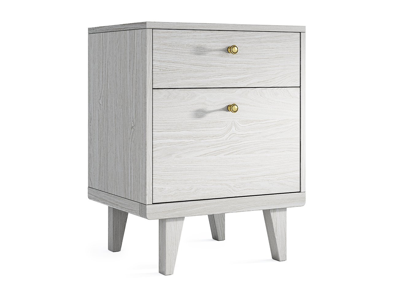 Тумбочка прикроватная белая деревянная с 2 ящиками Thimon THE IDEA  210299 Белый  - Вид №1