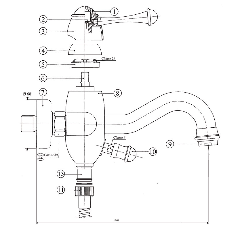 855820ZZSF Смеситель Bandini Antico Santreyd - Вид №2