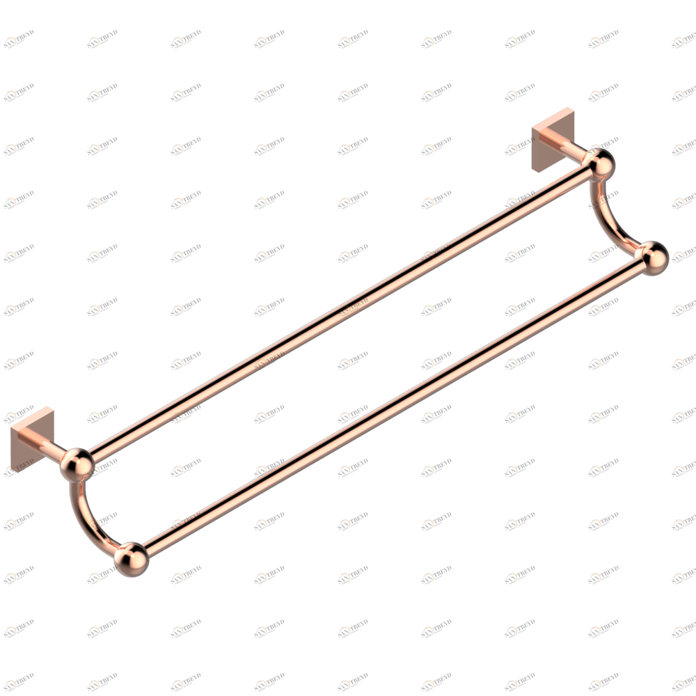 A6H-516 Полотенцедержатель - 2 фиксированные рейки 70 cм, диаметр : 16 мм Thg-paris Profil с рукоятками с инкрустацией Lalique Розовое золото A6H-516 CAT.F