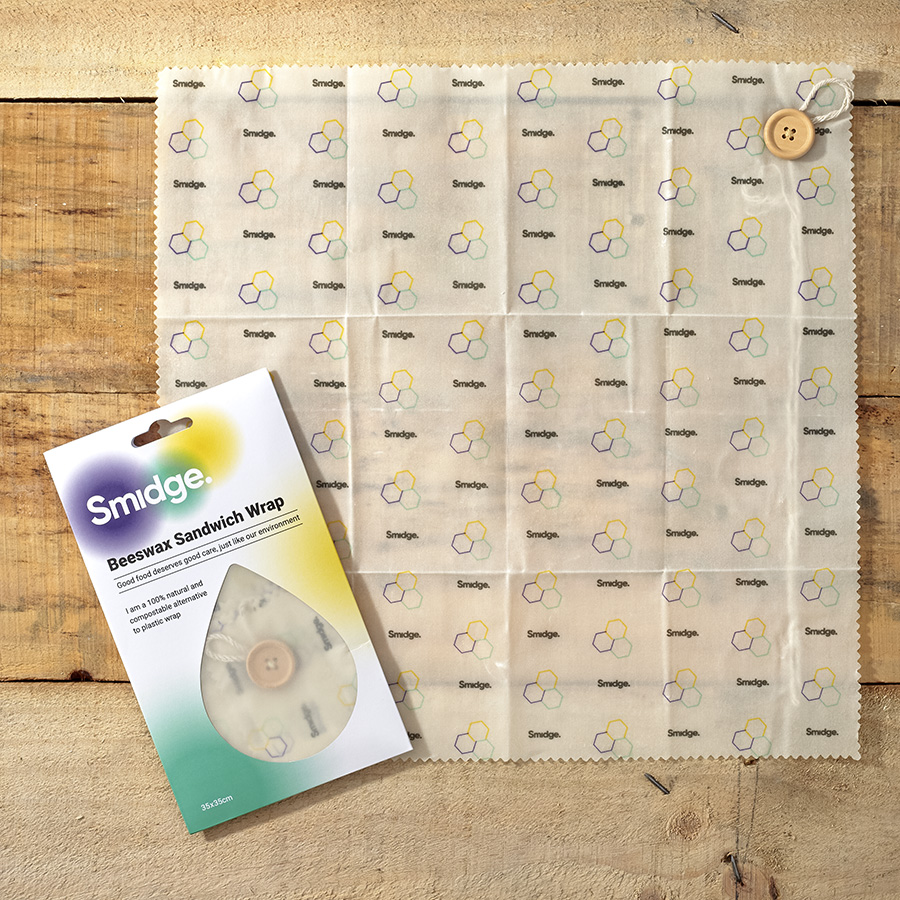SMID83H Обертка для сэндвича многоразовая honeycomb 35х35 см, пчелиный воск Smidge  - Вид №4