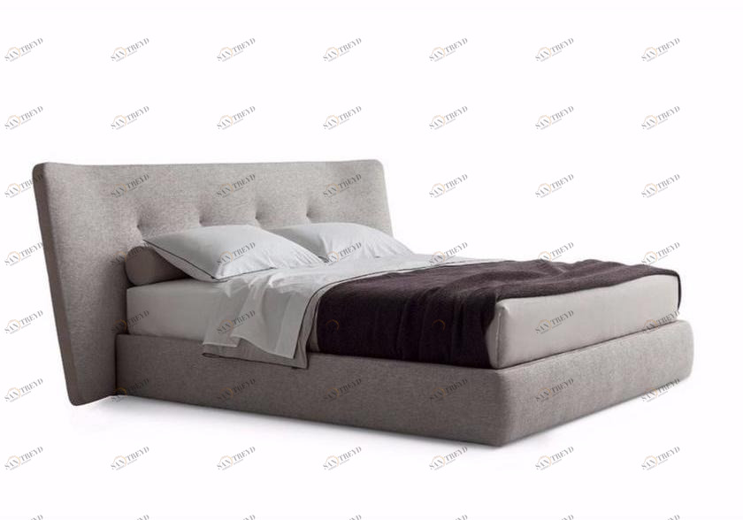 Poliform Двуспальная кровать с обивкой и изголовьем капитоне sun-id-1441666