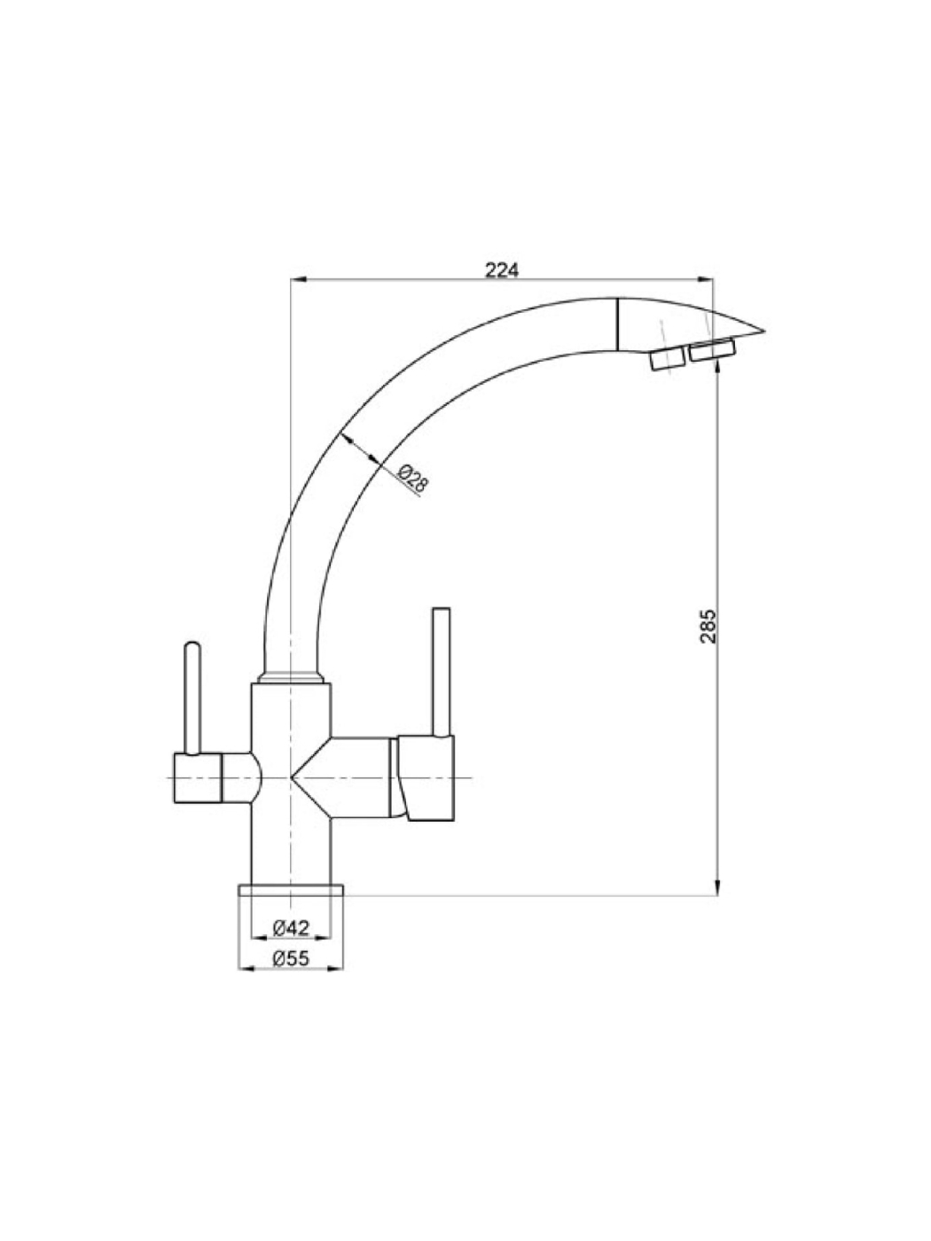 687523 Смеситель кухонный Tolero Valencia Chrome Polygran  - Вид №1