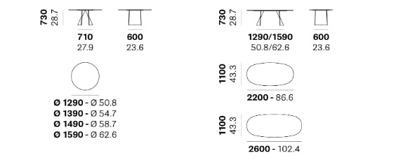 Обеденный стол с алюминиевой основой Pedrali ANEMOS ARCH-00100374 - Вид №4