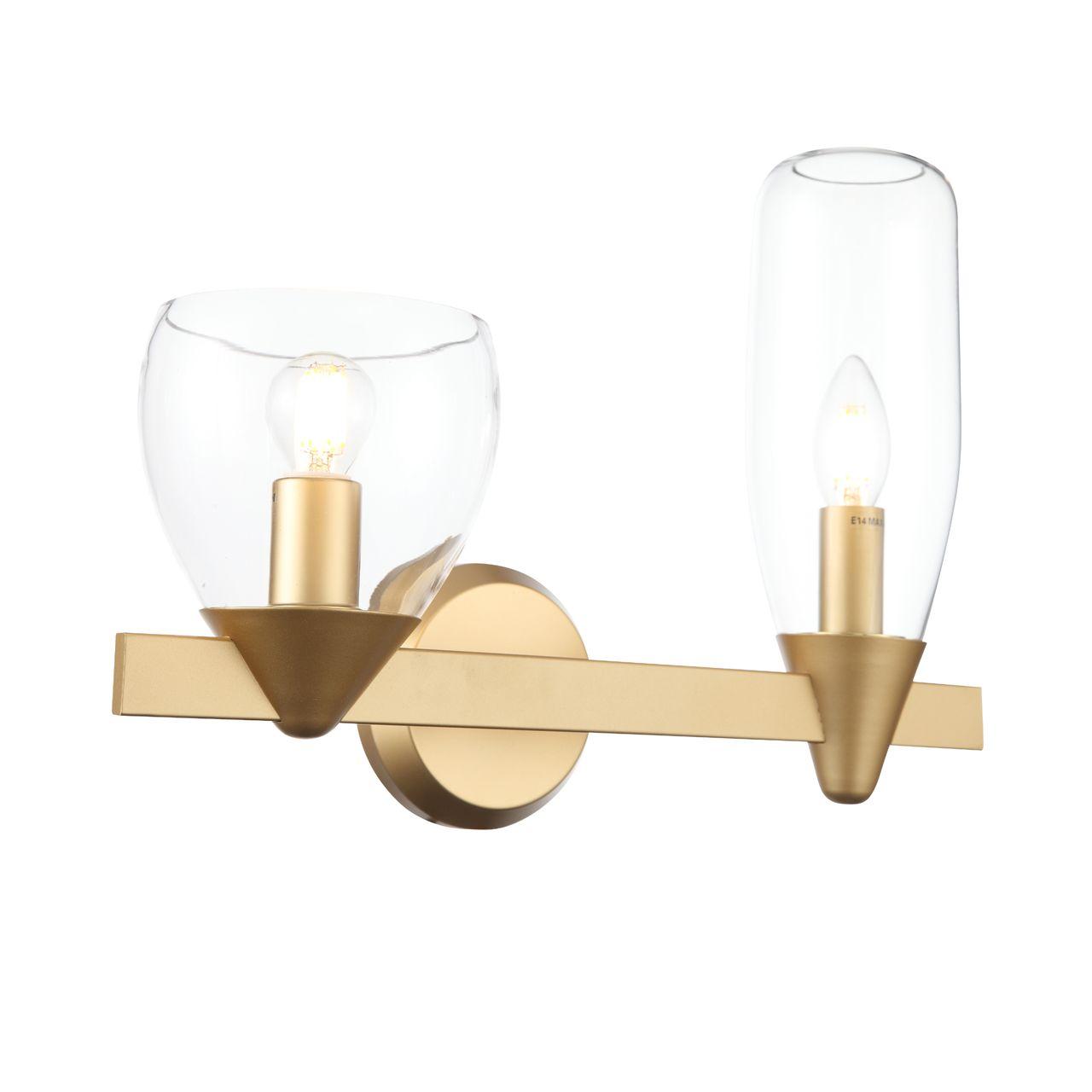 Бра со стеклянными плафонами на 2 лампы золотое Teneresa SL1119.201.02 ST LUCE TENERESA 00-3931796 Золото;прозрачный  - Вид №1