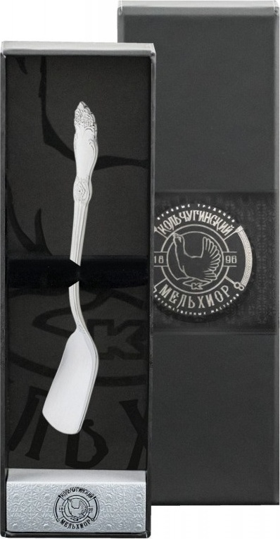 10643605 Кольчугино Лопатка для икры "Серебряная роза" посеребренная + футляр МЕЛЬХ, -? Посеребрение 