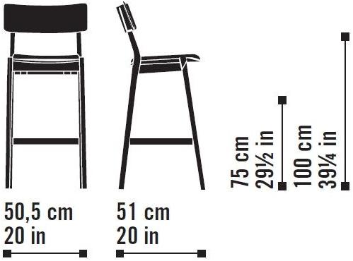 Very Wood Высокий табурет из дуба с подставкой для ног Frame sun-id-1472167 - Вид №4
