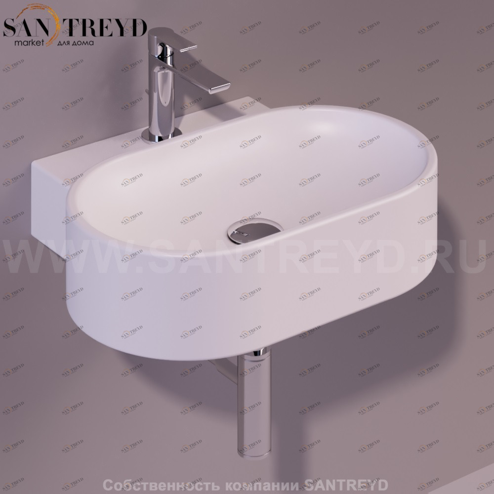 FL17BIANCOMATT Подвесная раковина настенная овальная Simas Flow белая