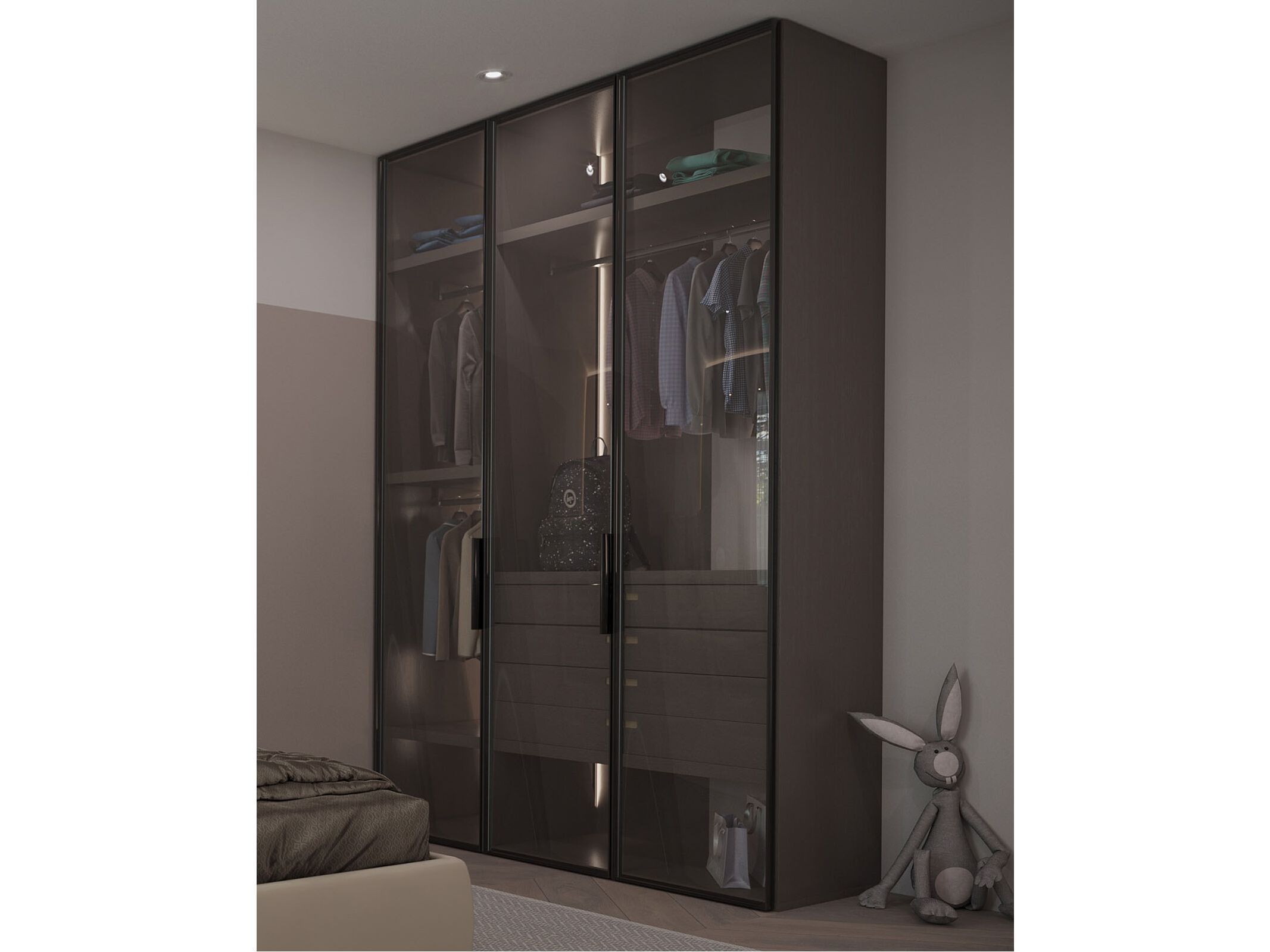 Шкаф / шкаф из дерева и стекла EUPHORIA LINEAR ARCH-00075076 - Вид №2