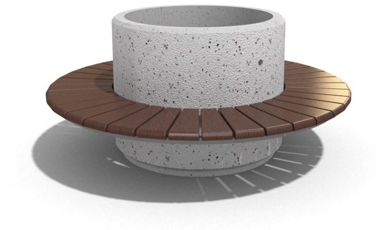 ENCHO ENCHEV - ETE Модульная круглая бетонная скамья со встроенной сеялкой  193  - Вид №3