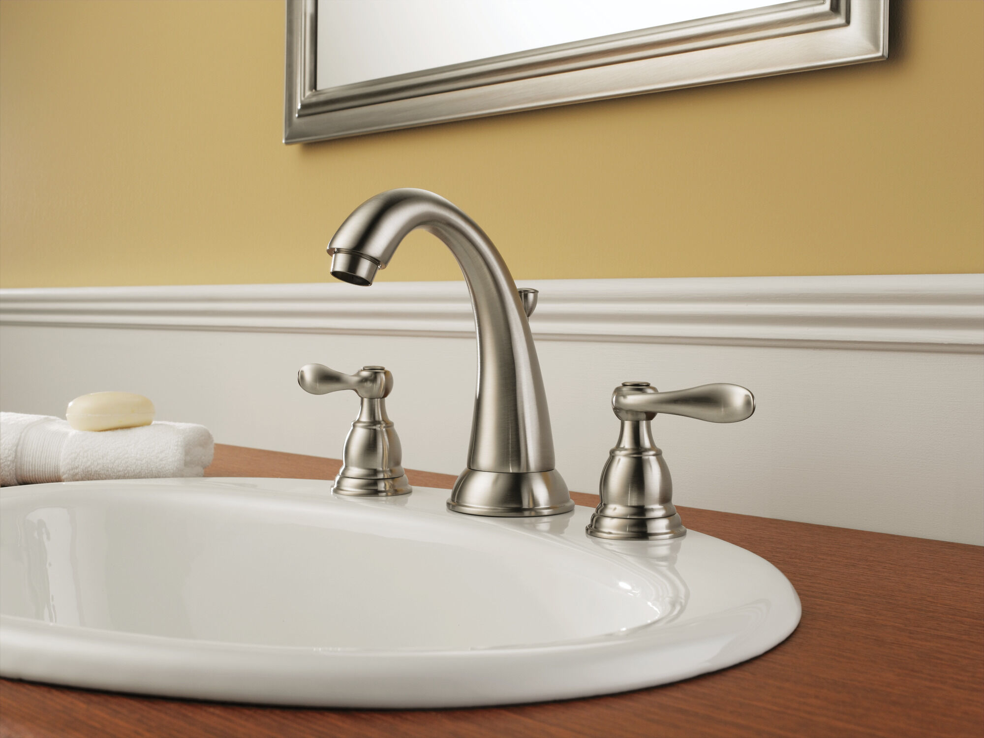 35996LF-BN-ECO Смеситель для ванной комнаты с двумя ручками Delta Faucet Windemere Матовый никель  - Вид №4