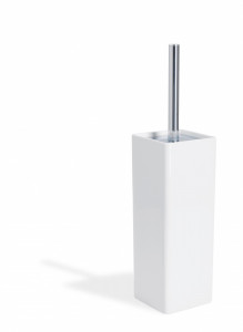 LV12A(05) Stil Haus Living, напольный керамический ёрш, цвет хром - чёрный матовый - белая керамика