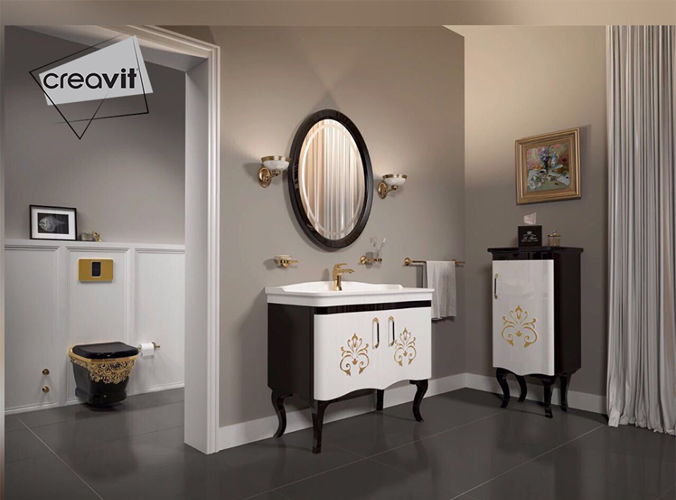 AN320-00SI00E-AK00 ANTIK Унитаз подвесной с биде ЧЕРНЫЙ Creavit Antik  - Вид №3