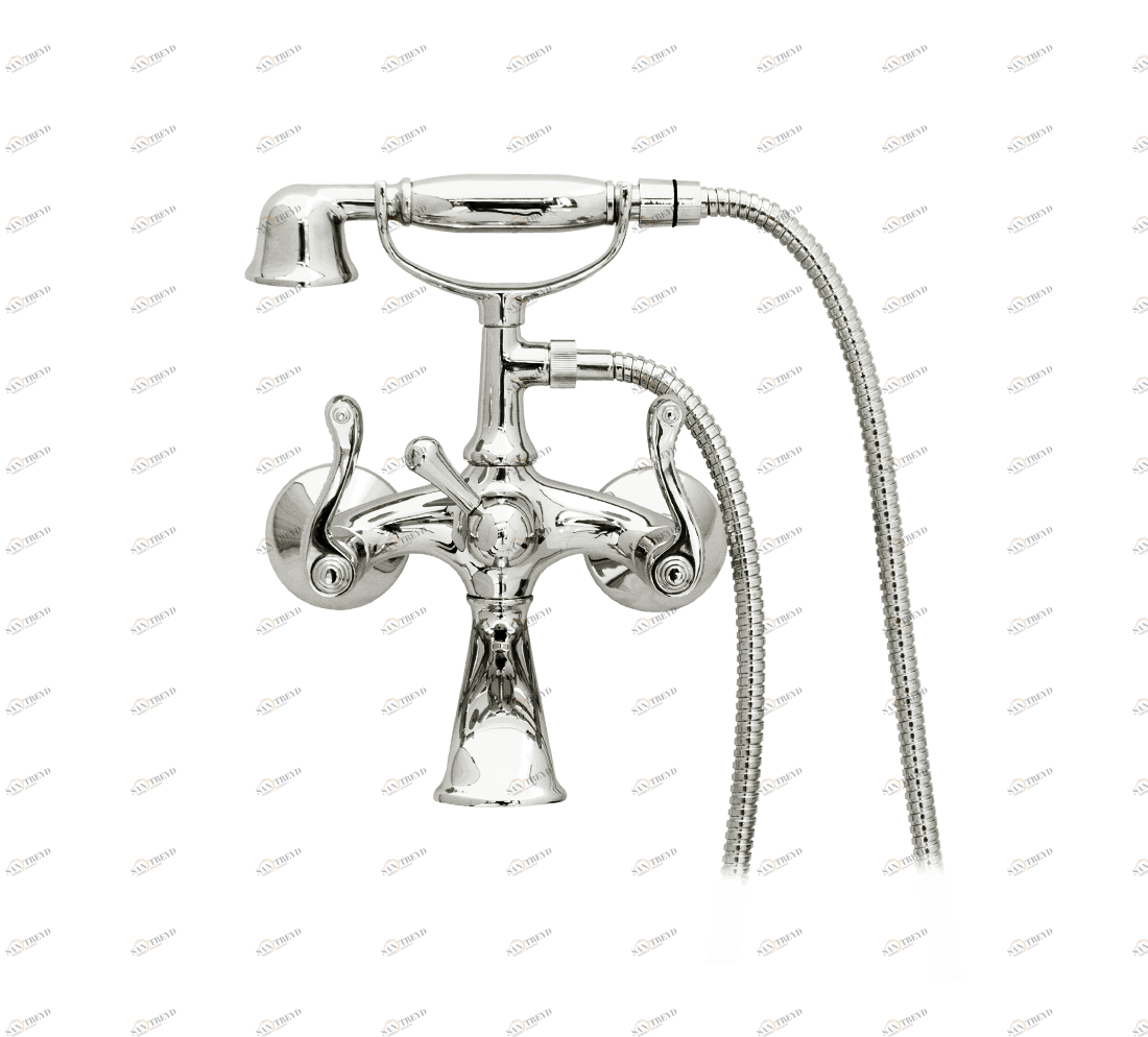 Gentry Home Смеситель для умывальника на три отверстия с выдвижным краном Tiffany Никель GH101556