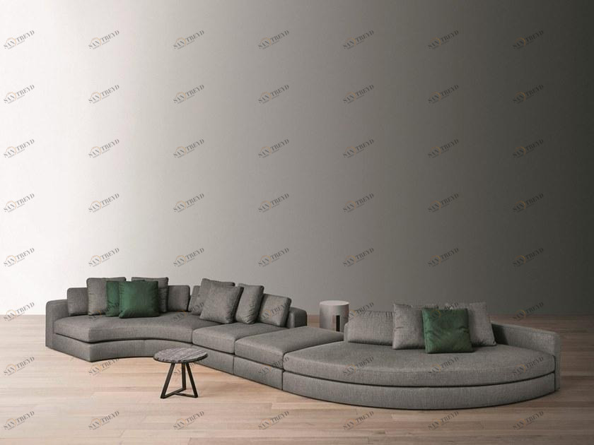 Meridiani Изогнутый диван со съемным чехлом из ткани Harold sun-id-1415477