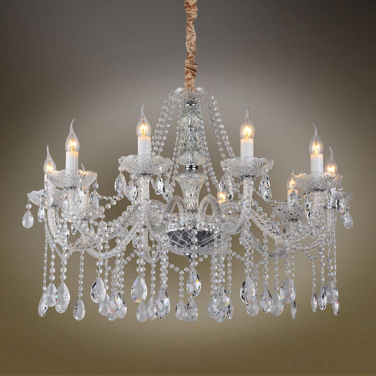 Подвесная люстра Omnilux Ladispoli OML-89003-10 прозрачная OMNILUX ДИЗАЙНЕРСКИЕ, LADISPOLI 220814 Прозрачный  - Вид №1