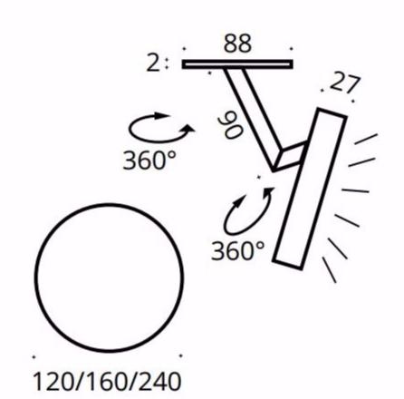 Top Light Регулируемый поворотный светодиодный потолочный светильник Allround sun-id-1471159 - Вид №1