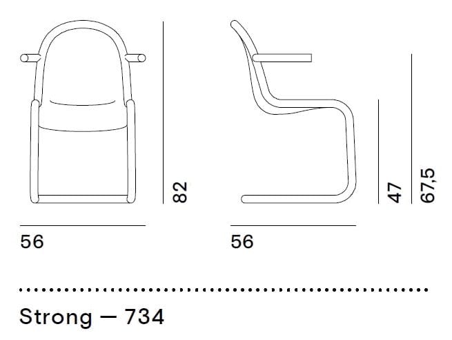 Стальной консольный стул с подлокотниками Desalto ARCH-00070539 - Вид №3