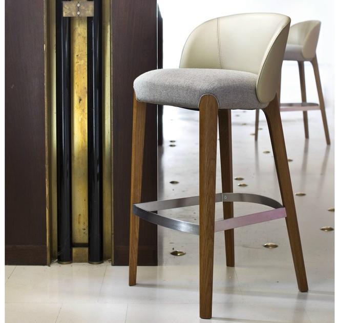 Very Wood Табурет высокий, обитый тканью, с подставкой для ног Bellevue sun-id-1415656 - Вид №3