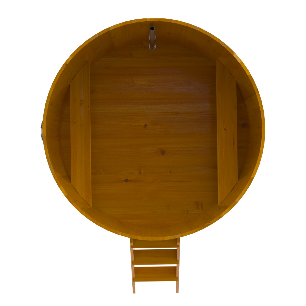 2243 Купель круглая из лиственницы Рустик d=1,80х1,4 натуральная Alyarus  - Вид №5