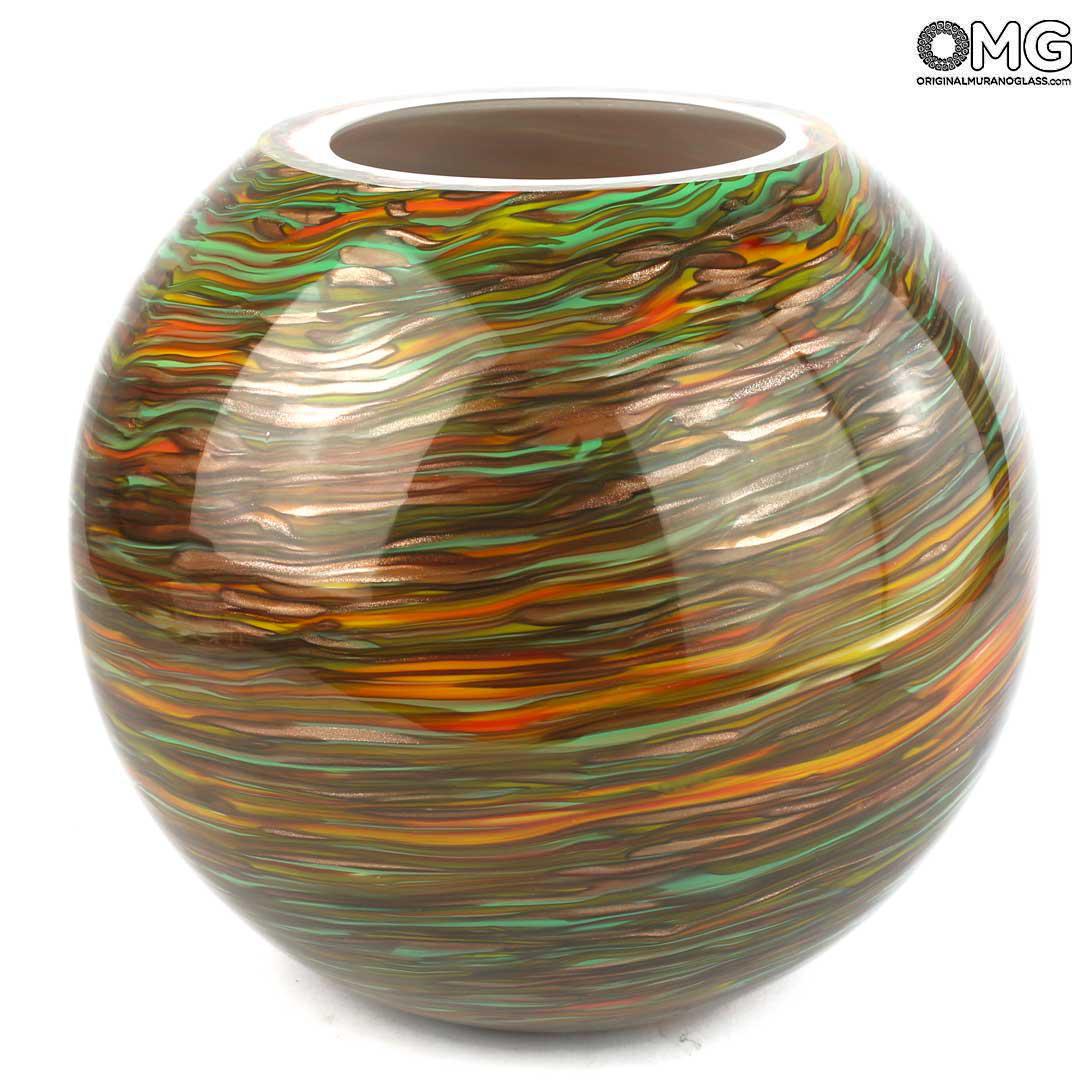 3886 ORIGINALMURANOGLASS Вазочка-чаша Юпитер - Золотая коллекция - муранское стекло OMG 25 см  - Вид №1