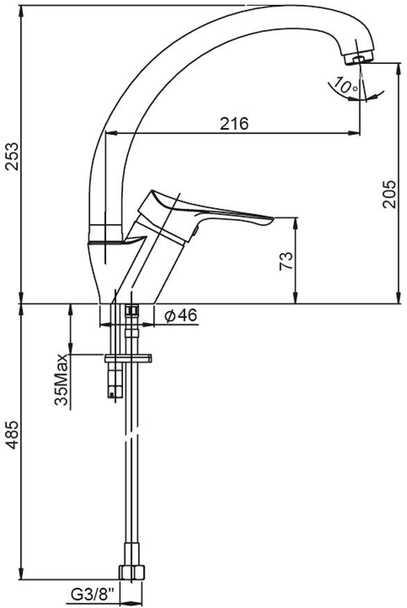 Paini Dilos 76CR570KM смеситель для кухни  - Вид №2