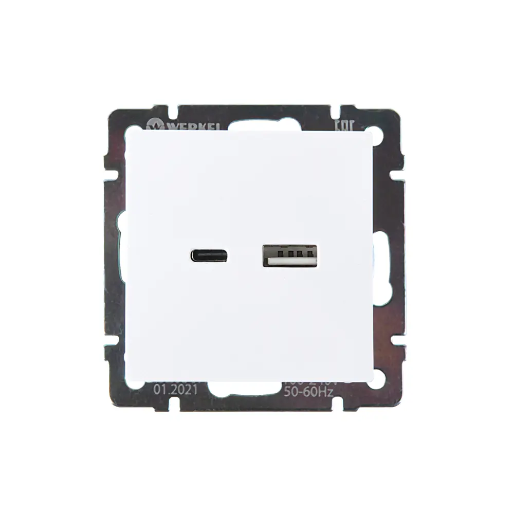 Розетка USB встраиваемая Werkel W1171801 цвет белый 84491709 STLM-2023553 Встраиваемые механизмы