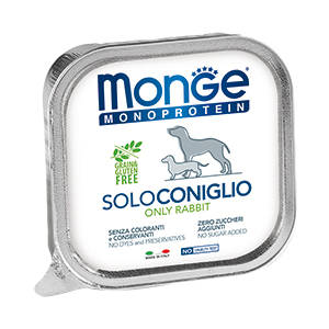 ПР0031330 Корм для собак Monoproteico Solo паштет кролик конс. 150г Monge