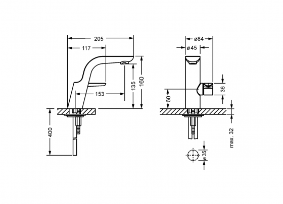 Смеситель для умывальника однорычажный ½" JOERGER Exalновинка 632.10.334.000 - Вид №1