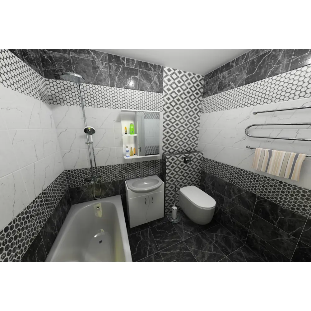 Плита напольная «Помпеи 1П» 40х40 см 1.76 цвет черный Керамин STLM-2109242 - Вид №4