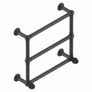 A2K-TWT3H2 Полотенцесушитель Традиционный, 3 перекладины, 625 мм x 575 мм, водяной, с 2 декоративными крестовыми рукоятками Thg-paris Panthere с чёрным хрусталём Покрытие PVD матовая бронза