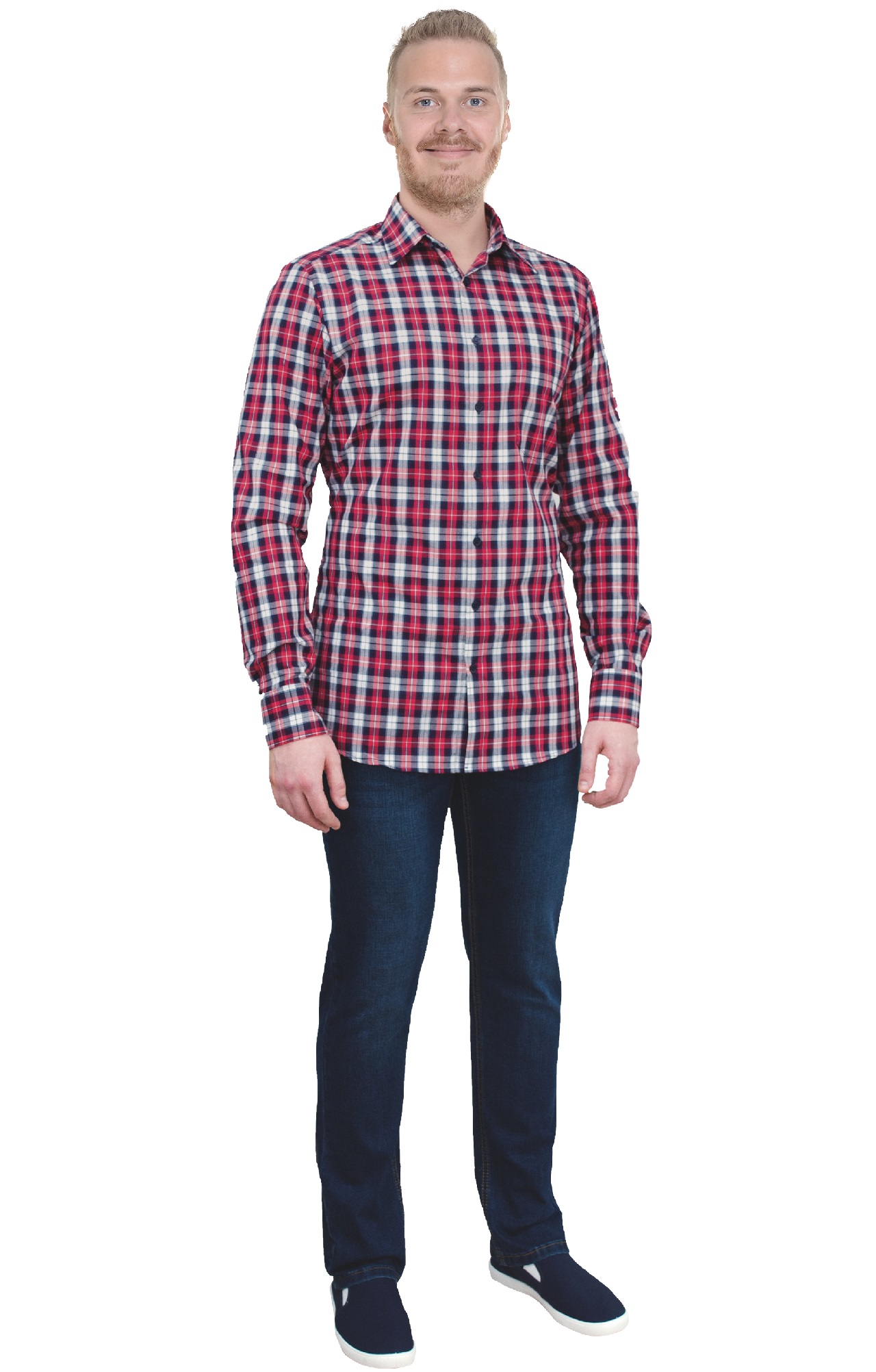 67821 Рубашка в клетку plaid rogue (шотландка красная) HIPSTER  Толстовки, рубашки, футболки, тенниски  размер 40 (80)  - Вид №4