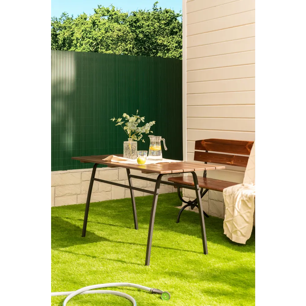 Стол садовый разборный Garden 146x75x60 см металл/дерево каштановый Santreyd STLM-2199281 - Вид №4