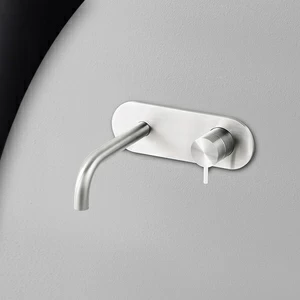 Смеситель для раковины сталь глянцевая с белой ручкой Toki Radomonte TKI21LCIL21