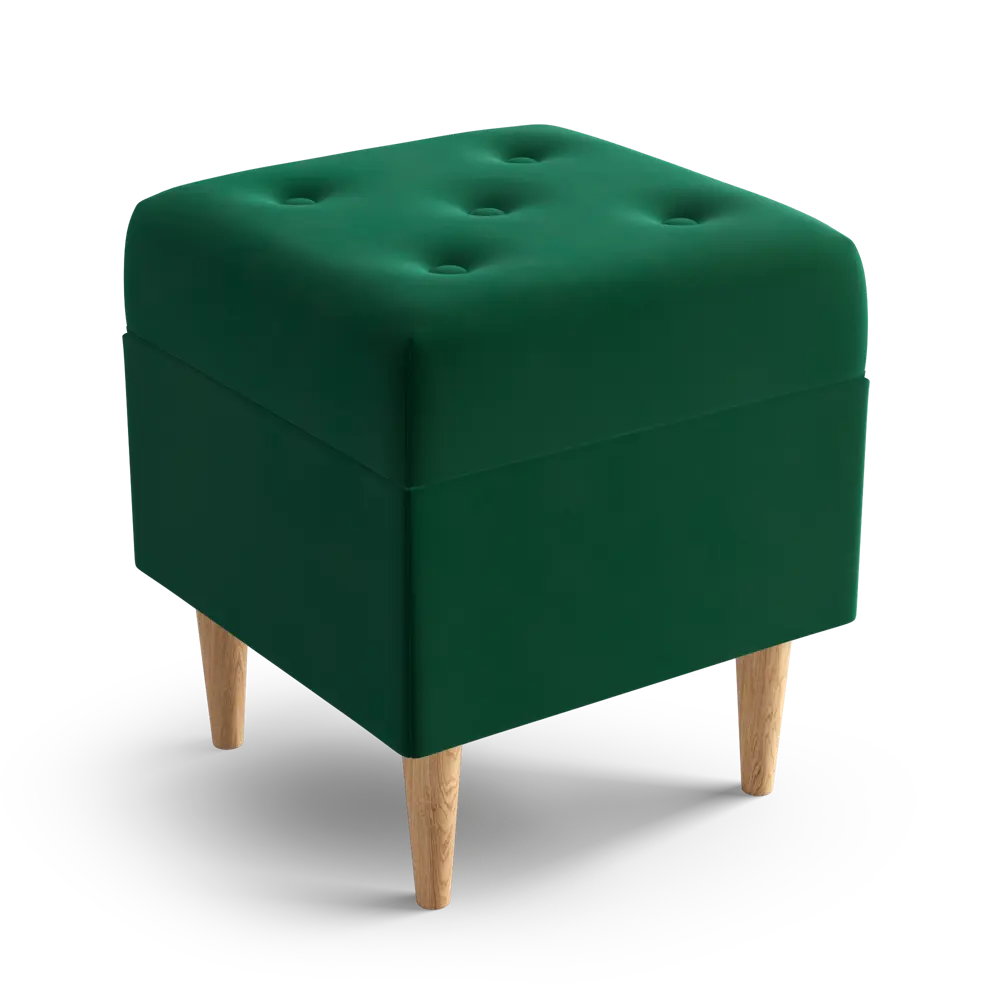 Пуф на ножках велюр Salotti Томми Velutto 33 зеленый 36x40 см STLM-2135574 - Вид №1
